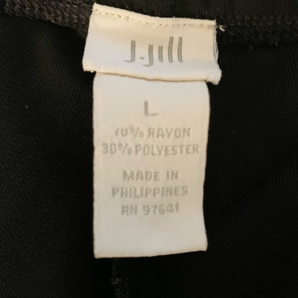 J. Jill Pull On Split Hem Black Stretch Crop Pants - Picture 5 of 9